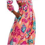 Banjanan Camilla Ikat Print Midi Dress Size Large Pink Photo 4