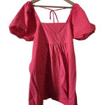 Draper James  Babydoll Dress‎ Puff Sleeve Square Neck Hot Pink XL Photo 0