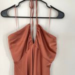 Abercrombie & Fitch NWT Rust Orange Satin Halter Slip Midi Dress (XLT) Photo 3
