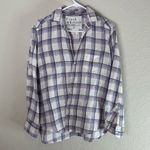 Frank & Eileen  Classic Linen Shirt in Plaid White/Blue Size S Photo 2