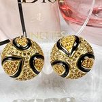 Dior Christian  Crystal Leopard Spotted Clip-On Earrings Photo 0