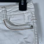 Almost Famous  Skinny White Jeans Tan Stitching Size 5 EUC #DS-1646 Photo 4