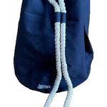 Jean Paul Gaultier Lg Navy Canvas Duffle Backback Nautical Rope Drawstring Photo 0