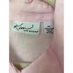 kim rogers 100% Linen Shirt Pastel Pink Button Down Coastal Cottagecore Parisian Photo 3