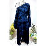 525 America Tie Dye Dip Dye French Terry One Shoulder Top & Joggers Indigo M Blue Size M Photo 3