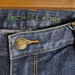 Michael Kors Jeans Flared Legs Dark Wash Denim Mid Rise Cotton Blend Stretch 8 Blue Photo 3