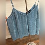 Kendall + Kylie Ribbed Crop Top – Blue Spaghetti Strap Babe Vibes | Size L Photo 2