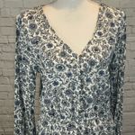 Mudd  Romper Long Sleeve Blue/White Floral-Large Photo 3