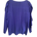Talbots  100% Silk Purple Butterfly Sleeve Top Sz M Photo 2