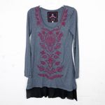 Johnny Was  Embroidered long sleeve T-shirt Photo 2