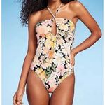 Shade & Shore Women's Halter Keyhole Bandeau One Piece Swimsuit Multi Floral XL Photo 0