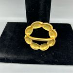 Vintage Gold Tone Scarf Slide / Sash Slide • Rope Knot Circle Photo 5