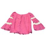 Vava by Joy Han VAVA pink off the shoulder bell sleeve blouse Photo 3