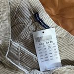 Brandy Melville  NWT Tan & White Pin Striped Linen Shorts. Women’s One Size Photo 5