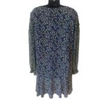 CeCe  blue floral long sleeve shift dress size XL with peplum hem Photo 2