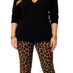 THS Kimono V Sweater Black Short Sleeves VNeck Knit Empire Waist Sweater Small Photo 0