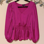 1. State  Magenta Puff Sleeve Top Photo 0