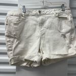 Eloquii  Cream Jean Shorts Photo 0