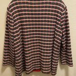 Misook  Red, White & Black Tweed Knit Gold Button Front Geometric Jacket Size XL Photo 6