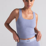 SKIMS Cotton Rib Tank in Blue Quartz Size X-Small Photo 0