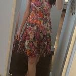 SALONI Pink Printed Silk Flutter Sleeves V Photo 14