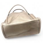 Neiman Marcus  Large Bag Commuter Metallic Gold Leather Shopping Tote Shoulder Photo 3