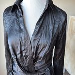 Mustard Seed  Black Satin Wrap Skort Dress Photo 1