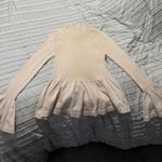 SheIn Beige Ribbed Knit Sweater with Flared Peplum Hem Photo 0