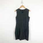 Vince Sleeveless Drop Waist Pleated Dress Charcoal Gray Size 10 Workwear Classic Photo 2