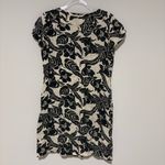 Gap  Linen Floral button‎ front dress Black Cream Pockets Size 6 Photo 1