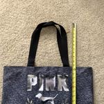 PINK - Victoria's Secret Victoria's Secret PINK gray and silver logo zip up tote bag NWT Photo 8