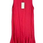 Terzo Millennio Linen Dress Womens Small Coral Red Ruffle Lagenlook Tank Italy S Photo 0