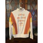  World Sweatshirt Pullover XS Living My Best Disney Life Quarter Zip Photo 1