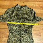 Petersyn Womens XS Zuma Maxi Dress Green Black Satin Print Mock Neck Long Sleeve Photo 4