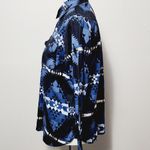 CHAPS Blue Southwestern Aztec Cotton Popover Long Sleeve Blouse Size Medium Photo 2