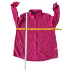 Saks 5th Avenue Saks Fifth Avenue Womens Pink Lace Sheer size L Long Sleeve Button Floral Mesh Photo 10