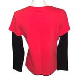 Danskin Now Red Organic Cotton V-Neck Women's Top With Base Layer Photo 5