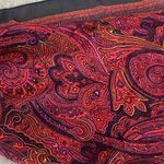 Dana Buchman Vintage 90s 100% Silk Square Scarf Red Paisley Hand Rolled Photo 1
