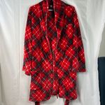 PINK - Victoria's Secret  Red Plaid‎ Plush Robe Women’s Size Medium Large Photo 1