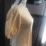 cupio  Eyelet Puff Sleeve Yellow Blouse Medium NWT Photo 11