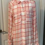 Paige Trudy Plaid Shirt Size XS Coral Plaid Photo 0
