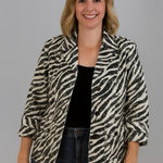 Studio Works  Black and White Animal Print Blazer Photo 0