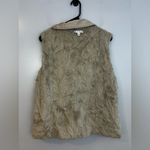 CAbi Snow Bunny Ivory/Tan Faux Fur Reversable Vest Size Large Photo 5