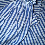 Hill House Home Striped Off Shoulder Smocked Puff Sleeve Top Women's Blue White Size M Photo 4