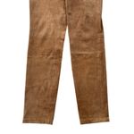 Ecru Stretch Leather Camel Tan Leggings Size Medium High Waist Sueded Photo 3