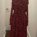 Michael Kors New Without Tags MICHAEL Floral Tie Neck Cold Shoulder Midi Dress Photo 2