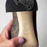 M. GEMI - The Lustro Block Heel Amber Printed Leather Snakeskin Professional Shoe Photo 7