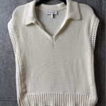 Michael Stars  Women Size‎ Medium Torrance Collared Sweater Vest cream knit Photo 0
