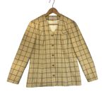 Vintage Young Pendleton 100% Wool Plaid Blazer Jacket Wool Brown Beige Blue 12 Yellow Size undefined Photo 1