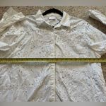 Koret Eyelet Lace Button Up Blouse White Long Sleeve Shirt Women’s Large Photo 6